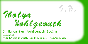 ibolya wohlgemuth business card